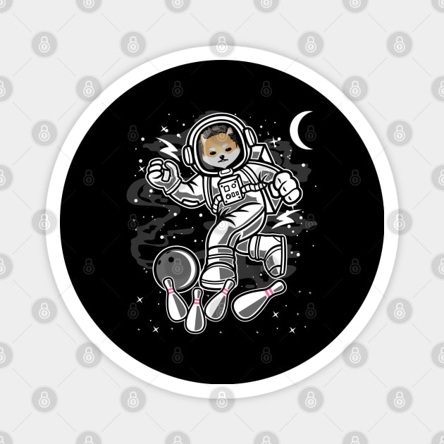 Astronaut Bowling Dogelon Mars ELON Coin To The Moon Crypto Token Cryptocurrency Blockchain Wallet Birthday Gift For Men Women Kids Magnet by Thingking About